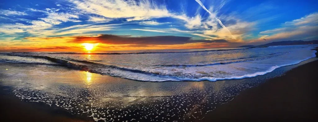 Beautiful sunset over a California beach