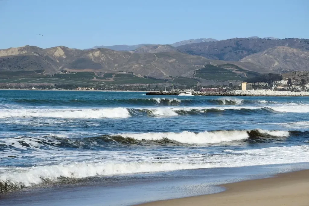 Crashing waves on the Ventura, California beach