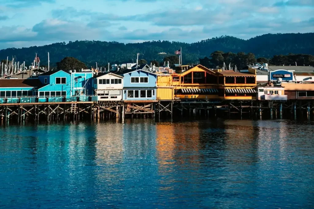 multi-colored buildings on the pier in Monterey